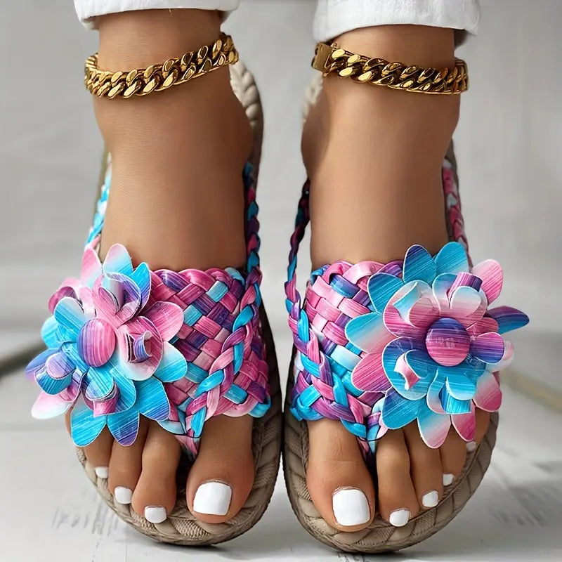 'ISLA BLOOM' WOVEN SANDALS