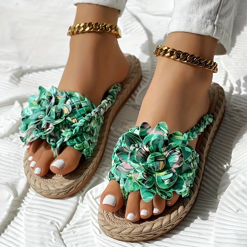 'ISLA BLOOM' WOVEN SANDALS