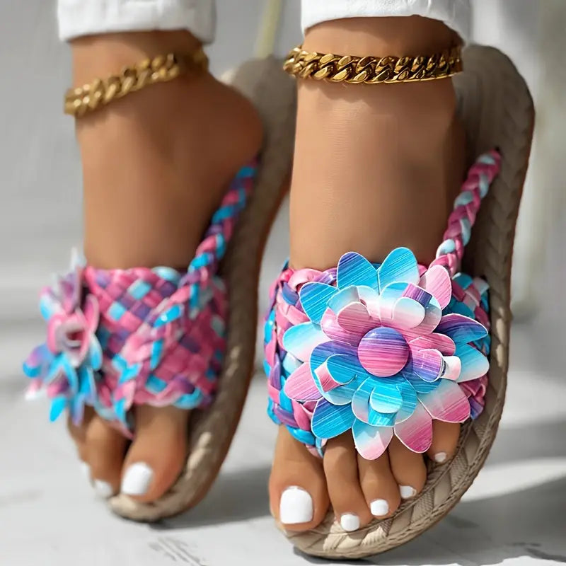 'ISLA BLOOM' WOVEN SANDALS