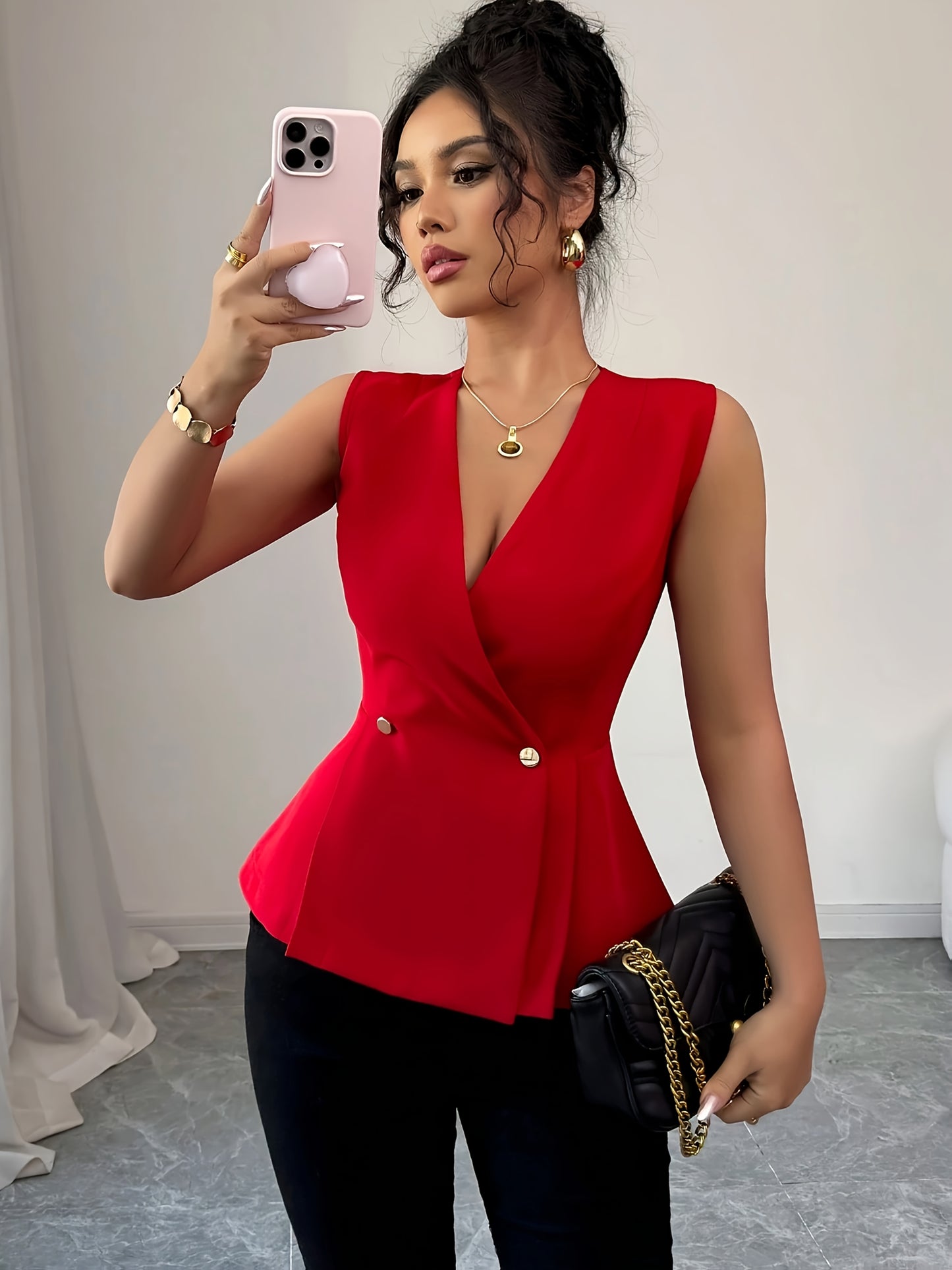'SCARLEVA' BUTTON BLOUSE
