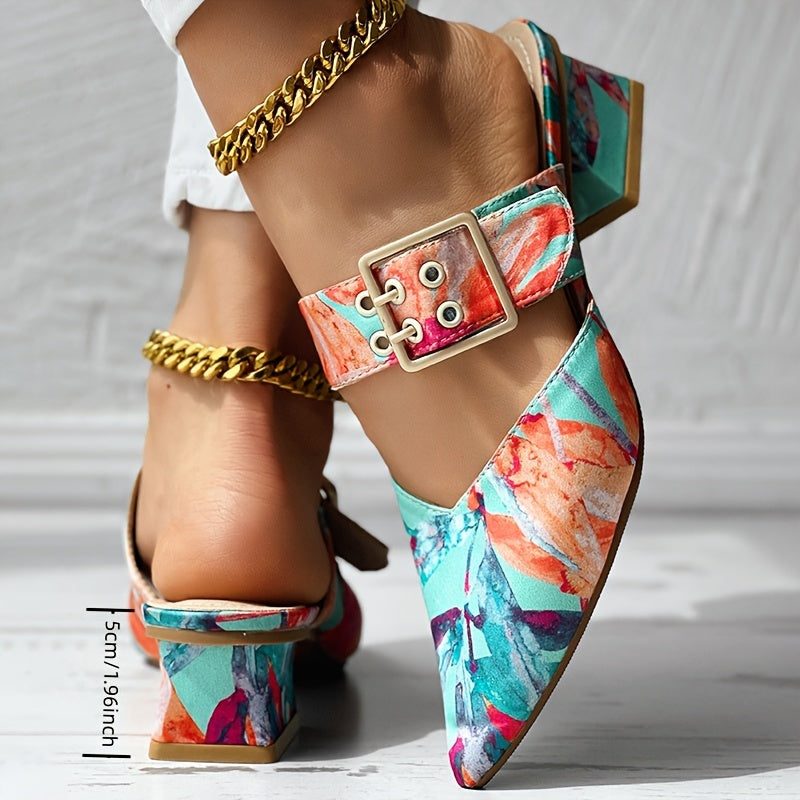 'TROPICALIA' BUCKLE SLIP-ONS