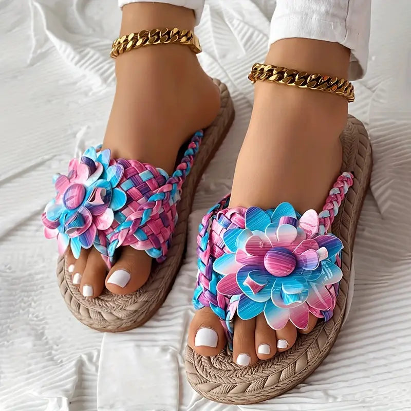 'ISLA BLOOM' WOVEN SANDALS