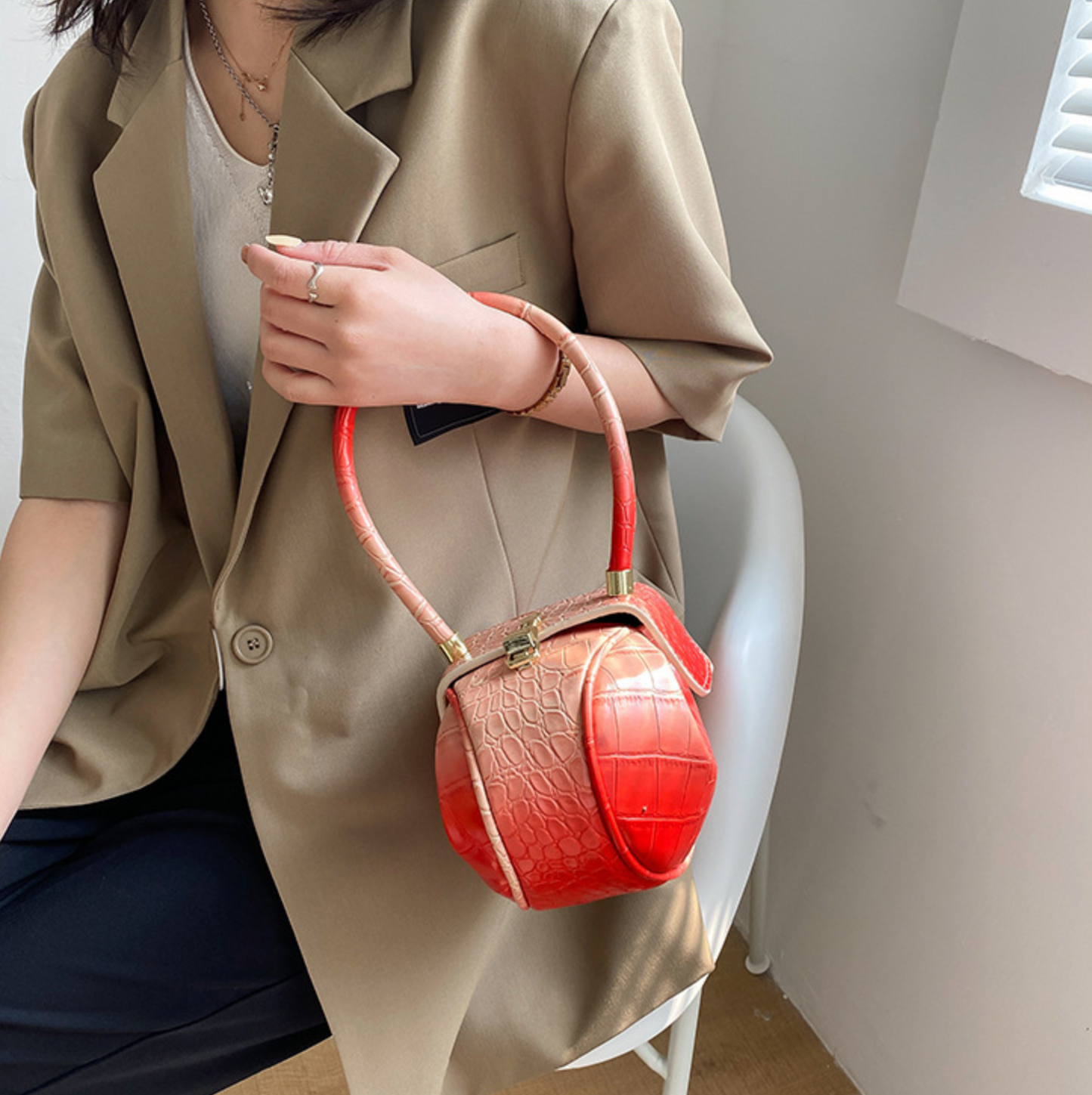 "MAVEN' LEATHER SHOULDER BAG