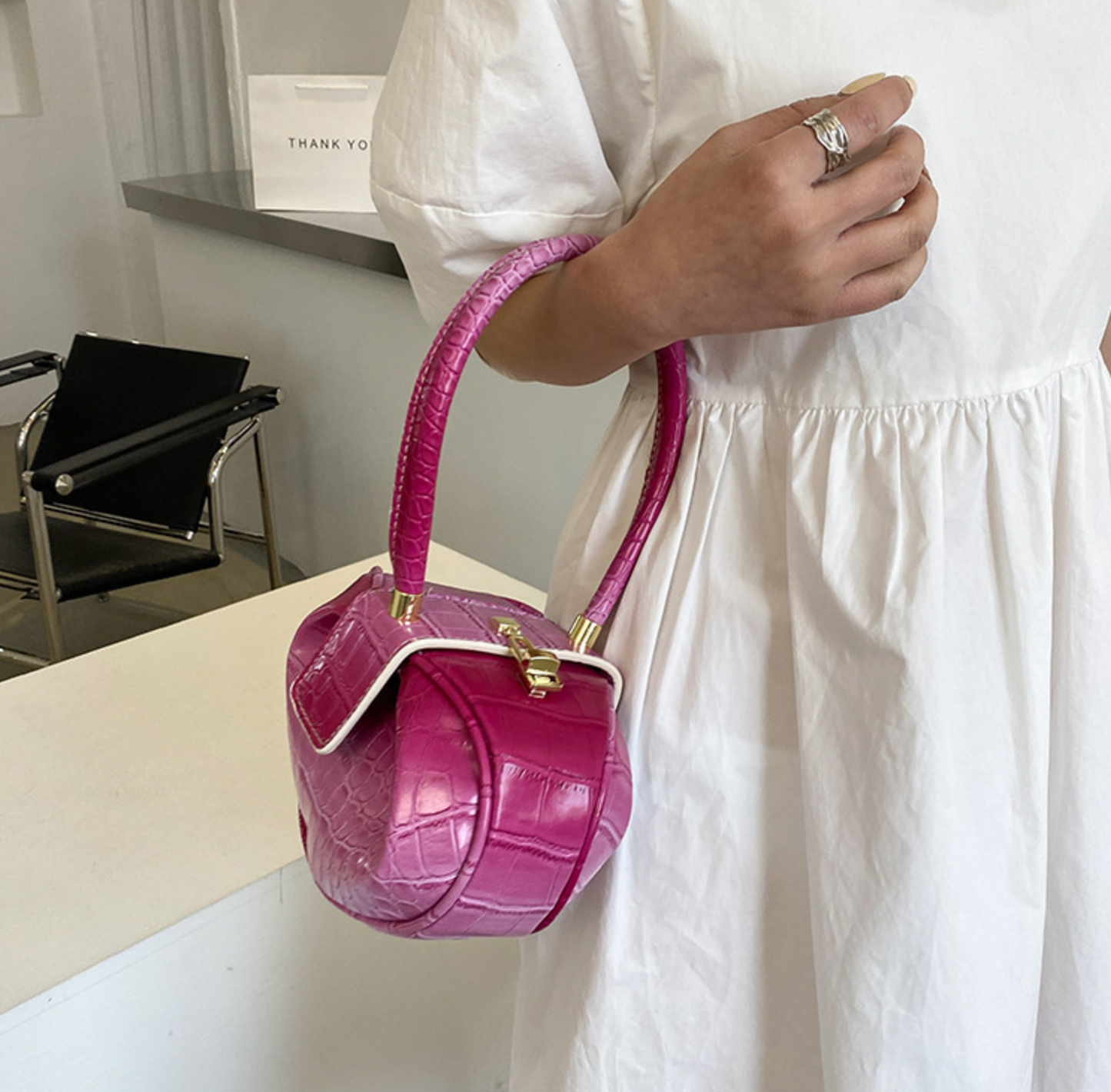 "MAVEN' LEATHER SHOULDER BAG