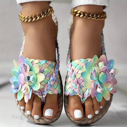 'ISLA BLOOM' WOVEN SANDALS