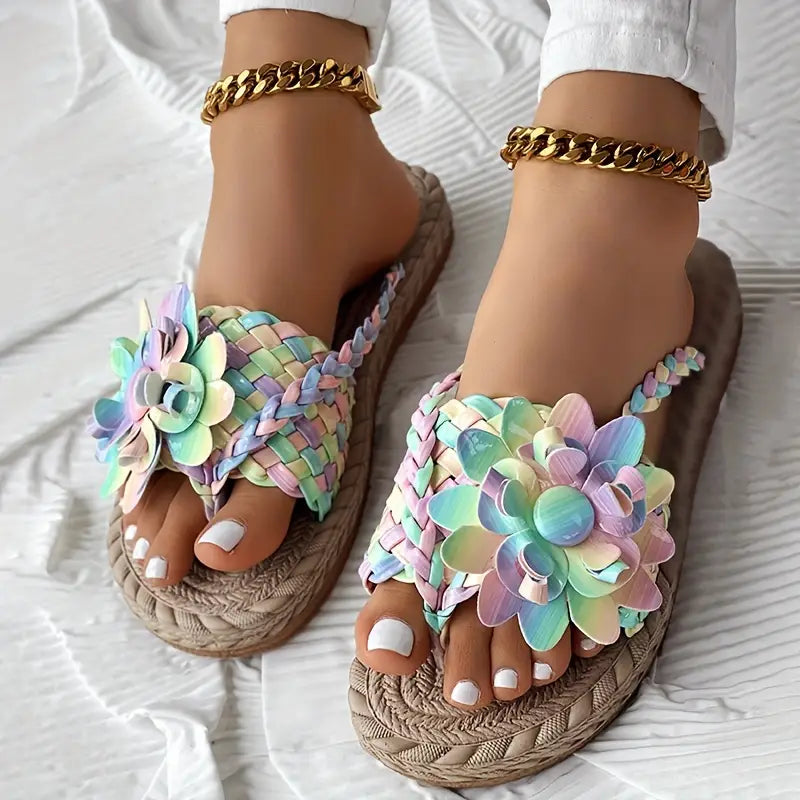 'ISLA BLOOM' WOVEN SANDALS