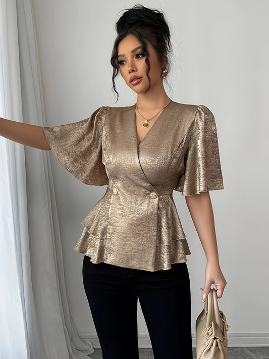 'LUXETTE' PEPLUM BLOUSE