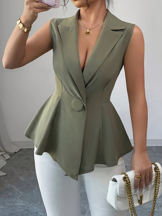'VERDARA' SLEEVELESS BLAZER TOP