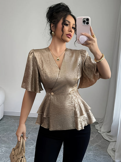 'LUXETTE' PEPLUM BLOUSE