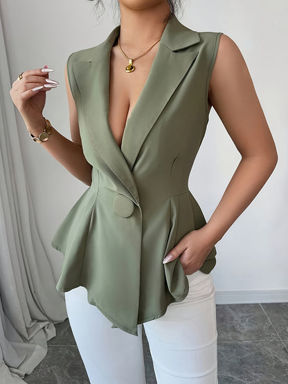 'VERDARA' SLEEVELESS BLAZER TOP