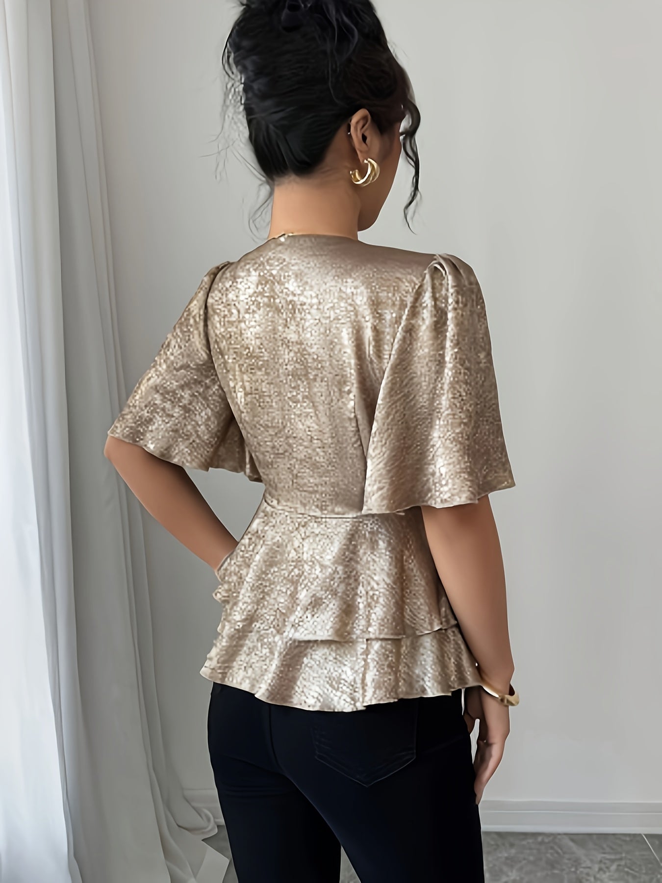 'LUXETTE' PEPLUM BLOUSE