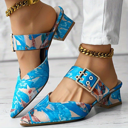 'TROPICALIA' BUCKLE SLIP-ONS