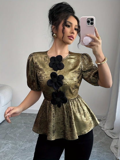 'GOLDENBLOOM' METALLIC BLOUSE