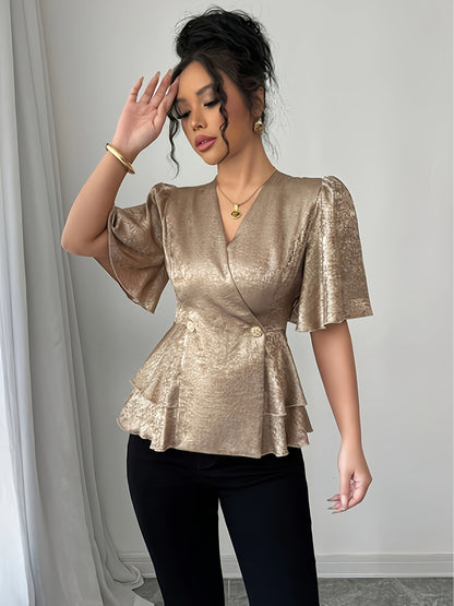 'LUXETTE' PEPLUM BLOUSE