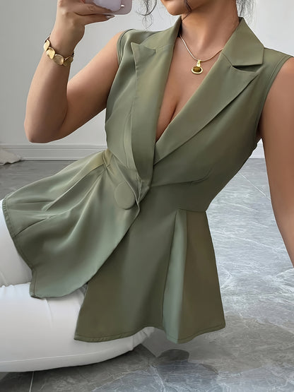 'VERDARA' SLEEVELESS BLAZER TOP