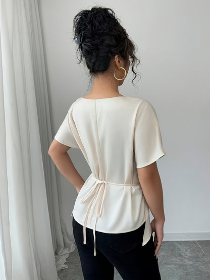 'IVORY' DRAPED WAIST SCULPTING TOP